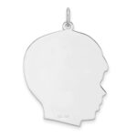 Sterling Silver Rhod-plate Eng. Boy Polished Front & Back Disc Charm - Image 2