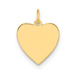 Sterling Silver GP Engraveable Heart Polished Disc Charm