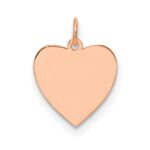 Sterling Silver RG Plated Engraveable Heart Polished Front/Satin Back Disc