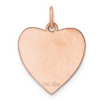 Sterling Silver RG Plated Engraveable Heart Polished Front/Satin Back Disc - Image 2