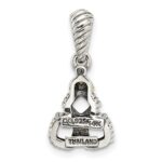 Sterling Silver Antiqued w/14k 3-stone w/Diamond Mothers Pendant Semi-Mount - Image 4