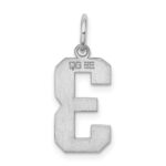 Sterling Silver/Rhodium-plated Polished Number 3 Charm - Image 4