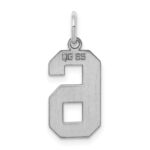 Sterling Silver/Rhodium-plated Polished Number 6 Charm - Image 4