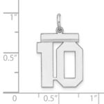 Sterling/Silver Rhodium-plated Polished Number 10 Charm - Image 3