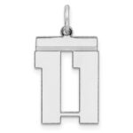 Sterling/Silver Rhodium-plated Polished Number 11 Charm