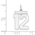 Sterling/Silver Rhodium-plated Polished Number 12 Charm - Image 3