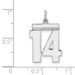 Sterling/Silver Rhodium-plated Polished Number 14 Charm - Image 3