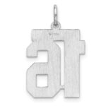 Sterling/Silver Rhodium-plated Polished Number 16 Charm - Image 4