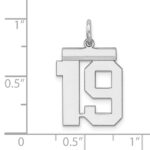 Sterling/Silver Rhodium-plated Polished Number 19 Charm - Image 3
