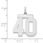 Sterling/Silver Rhodium-plated Polished Number 40 Charm - Image 2