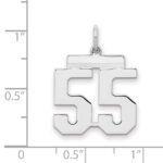 Sterling/Silver Rhodium-plated Polished Number 55 Charm - Image 2
