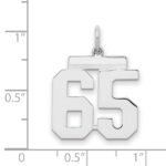 Sterling/Silver Rhodium-plated Polished Number 65 Charm - Image 2