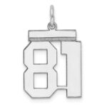 Sterling/Silver Rhodium-plated Polished Number 81 Charm