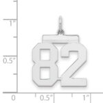 Sterling/Silver Rhodium-plated Polished Number 82 Charm - Image 2