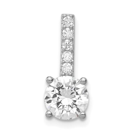 Sterling Silver Rhodium-plated CZ Pendant