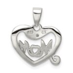 Sterling Silver Vermeil Diamond Mom Pendant - Image 4