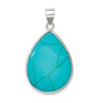 Sterling Silver Teardrop Turquoise Pendant - Image 4