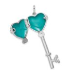 Sterling Silver Rhodium-plated Locket Key Pendant - Image 4