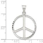Sterling Silver Diamond-Cut Peace Symbol Pendant - Image 3