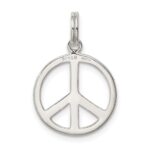 Sterling Silver Diamond-Cut Peace Symbol Charm - Image 4