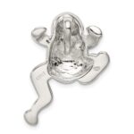 Sterling Silver Rhod-plated Created Blue Opal Inlay Frog Slide Pendant - Image 4