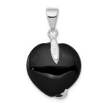 Sterling Silver Onyx Heart Pendant - Image 4