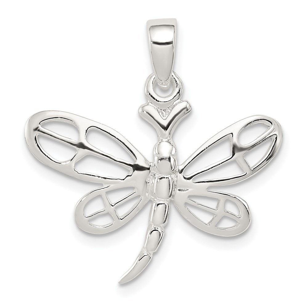 QP2144.jpg Sterling Silver Polished Dragonfly Pendant - Image 1