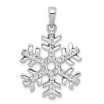 Sterling Silver Rhodium Plated Stellux Crystal Snowflake Pendant