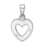Sterling Silver Rhodium-plated Blue Inlay Created Opal Heart Pendant - Image 4