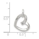 Sterling Silver Heart with CZ Pendant - Image 3