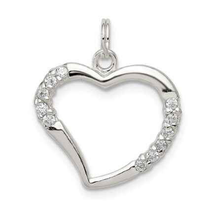 Sterling Silver CZ & Heart Pendant