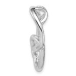Sterling Silver Rhodium-plated Double Heart Slide Chain Slide - Image 2