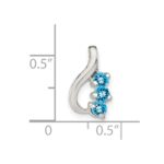 Sterling Silver Blue Topaz Chain Slide Pendant - Image 4