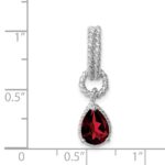 Sterling Garnet Pear Twisted Pendant - Image 3