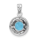 Sterling Silver Rhodium Plated Diamond & Light Swiss BT Pendant - Image 4
