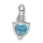 Sterling Silver Rhodium Plated Diamond & Lt Swiss BT Heart Pendant - Image 3