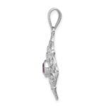 Sterling Silver Rhodium-plated Amethyst Pendant - Image 2