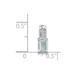 Sterling Silver Rhodium Plated Aquamarine Rectangle Pendant - Image 3