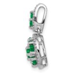 Sterling Silver Rhodium-plated & Emerald Circle Pendant - Image 2