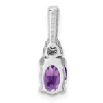 Sterling Silver Rhodium-plated Diamond and Amethyst Pendant - Image 4