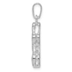 Sterling Silver Rhodium-plated Graduated CZ Heart Pendant - Image 2