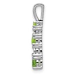 Sterling Silver Rhodium-plated Peridot and Diamond Pendant - Image 2