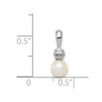 Sterling Silver Rhod Plated Diamond and FW Cultured Pearl Pendant - Image 4