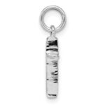 Sterling Silver RH Plated Child's Polished Cross Pendant - Image 2