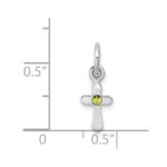 Sterling Silver RH-pltd Child's Aug Lt Green Preciosca Crystal Cross Penda - Image 4