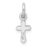 Sterling Silver RH-pltd Child's Feb Purple Preciosca Crystal Cross Pendant - Image 3