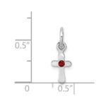 Sterling Silver RH-pltd Child's Jan Red Preciosca Crystal Cross Pendant - Image 4