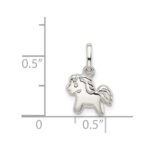 Sterling Silver Rhodium-plated Polished Pony Children's Pendant - Image 4