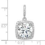 Sterling Silver Rhodium-plated Polished CZ Pendant - Image 3