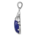 Sterling Silver Rhodium-plated Lapis Lazuli Pendant - Image 2